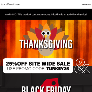 Thanksgiving and Black Friday SALE: 25% on all items