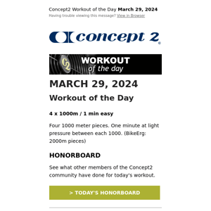 Workout of the Day: March 29, 2024