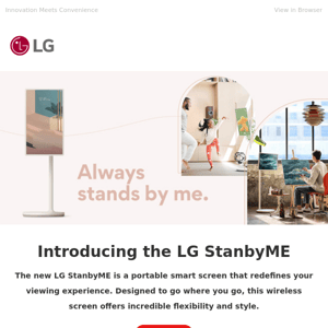 Transform Your Space with the new LG StanbyME Portable Smart Screen