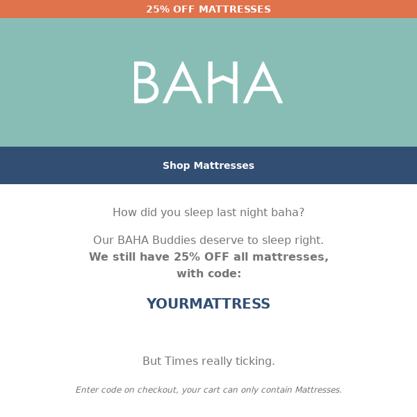 2 Days Left | 25% OFF MATTRESSES