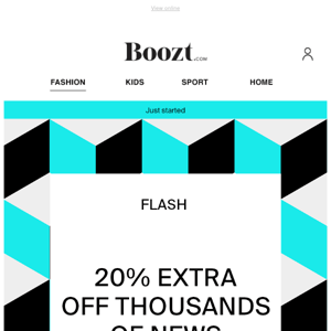 20% extra off: FLASH starts now! ⚡️