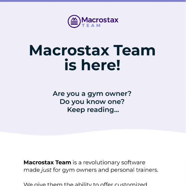 Macrostax Team has launched 🚀 Are you a gym member?