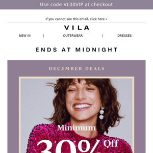 Last chance: Minimum 30% off all dresses