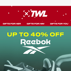 Up to 40% off Reebok - two days only!