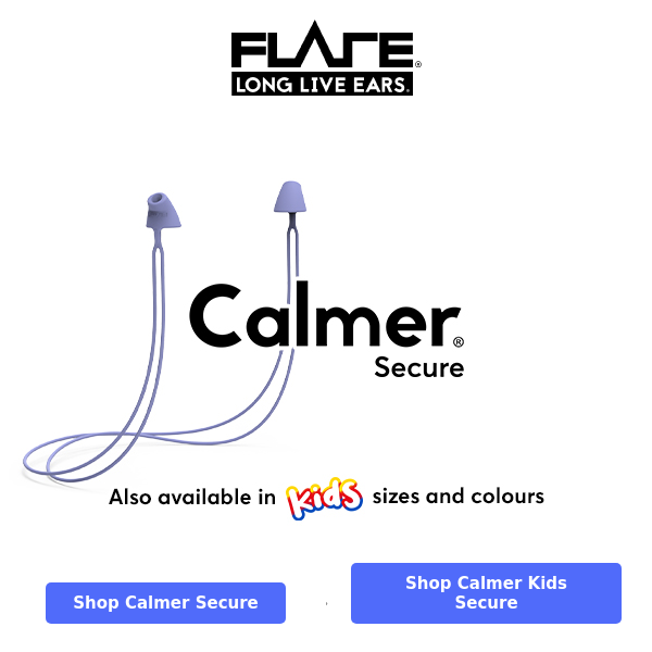 Flare Audio Calmer Kids, Red Silicone