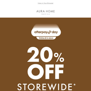 💗 Aura Home, EARLY ACCESS AFTERPAY SALE | 20% Off Storewide 💗