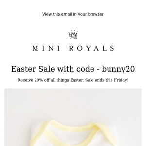 Easter sale reminder! Use code bunny20