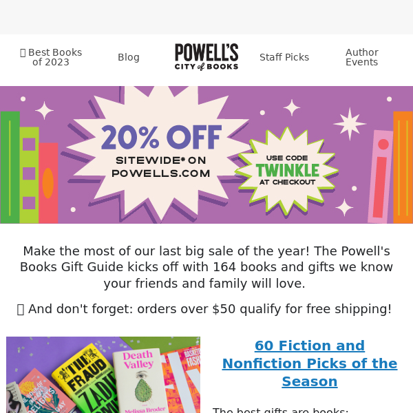 ✨ The Powell's Gift Guide, Part 1 (and 20% off sitewide!)