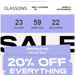 Glassons, the countdown is on...