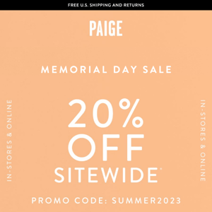 Happy Memorial Day // Celebrate With 20% Off