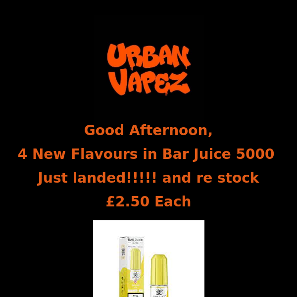 Bar Juice 4 New flavours and re stock