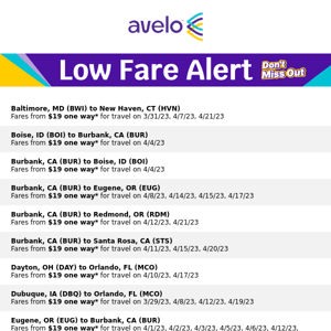 🚨 $19 Low Fare Alert! 🚨