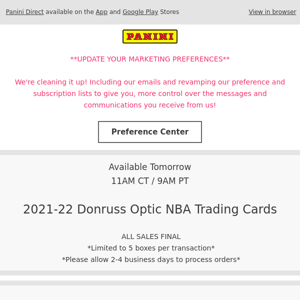 🏀 2021-22 Panini Donruss Optic NBA Trading Cards Available Tomorrow!