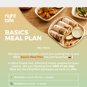 Our new Basics Meal Plan just launched 🎉