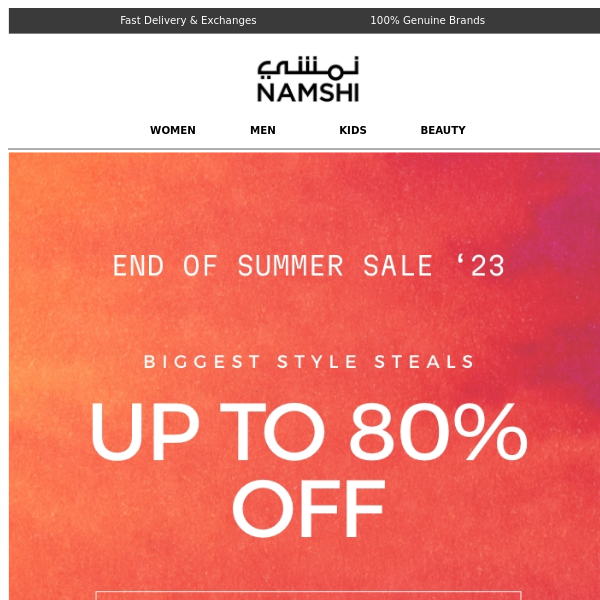 📣💃 End of Summer Sale '23: Up to 80% off