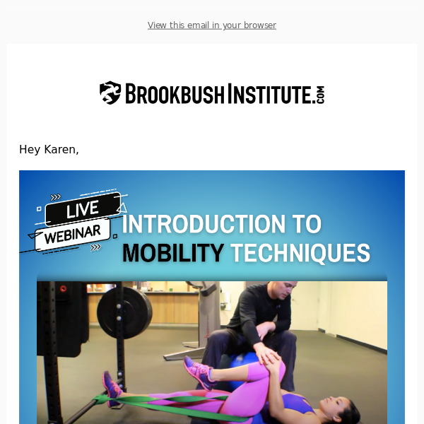 Introduction to Mobility Techniques Webinar!