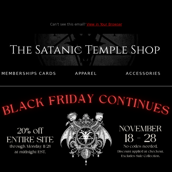 Satanic Saturday 🤘 20% off through Monday!