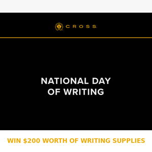 Enter today to win $200 worth of CROSS brand products