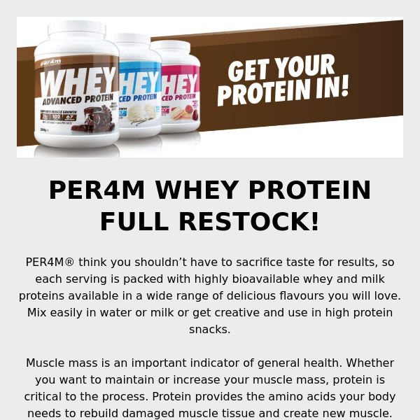 Per4m Whey Protein 5lb Tubs Full Restock!