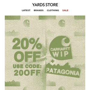 20% Off Carhartt WIP & Patagonia