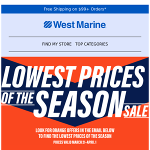 Anchor Lost? No Big Deal. It's Our Lowest Prices of the Season Sale!