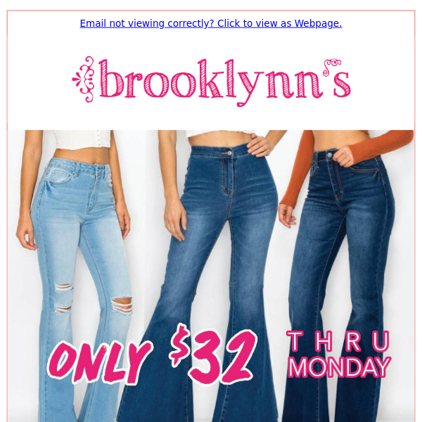 👖👖 What's your flare style? 👖👖 NEW $32 denim flares in store. Shop in-store or online at www.brooklynns.com.