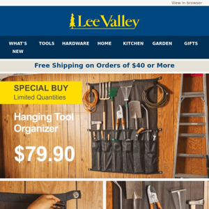 Hanging Tool Organizer - Lee Valley Tools