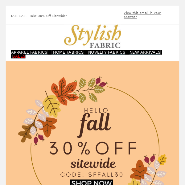 Fall for this SAVINGS! We got you! 30% OFF Sitewide