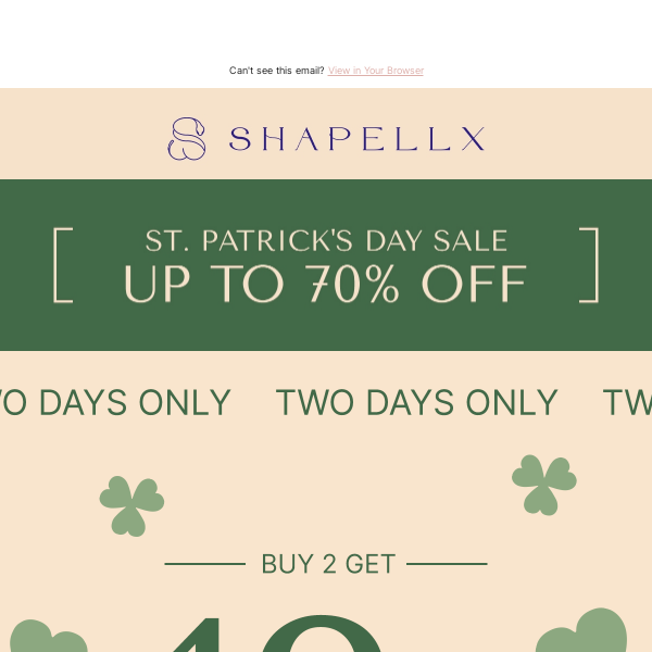 ST. PATRICK'S DAY SALE