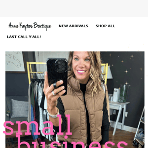 Shop Small Business Saturday at Anna Kaytes! 💗✨🥂