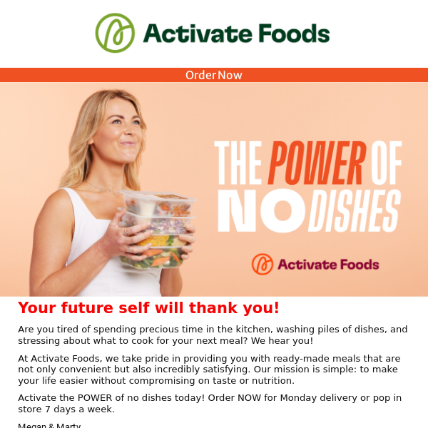 Embrace the Power of No Dishes with Activate Foods!