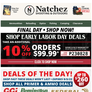 Save Up to $260 Off Ammo with Deals of the Day!