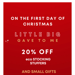 🌲 On the 1st day of Christmas... 20% OFF!