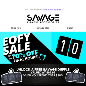 🚨 Savage Fitness Accessories It's the Final Hours to Save up to 70% Off ⏰