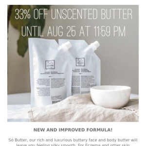 33% off Unscented Butter