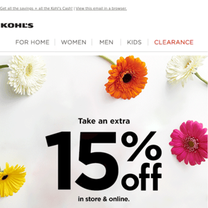 Ends tonight: Take 15% off ... YAY for extra savings!