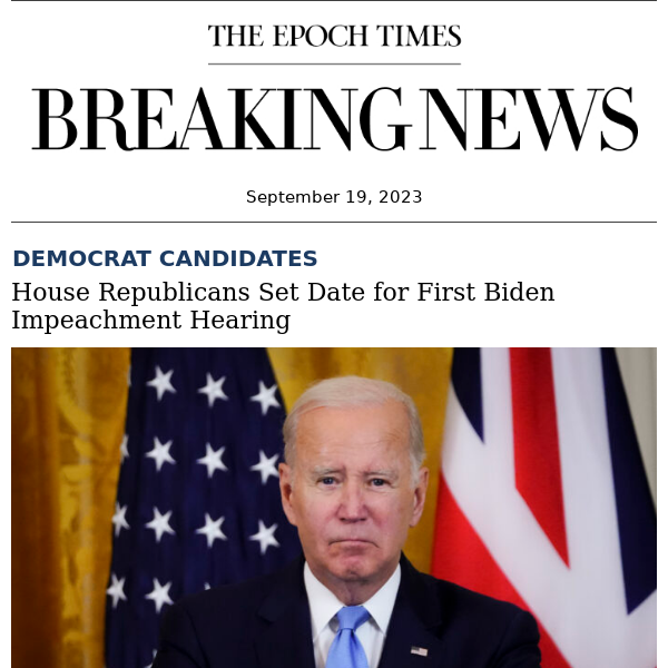 Breaking: House Republicans Set Date for First Biden Impeachment Hearing