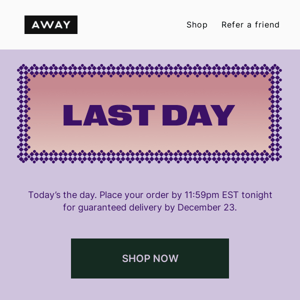 Ends today: free ground shipping