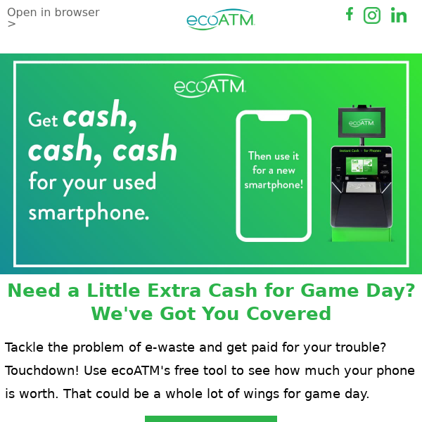 🏈 🚩 Score a little fall payout with ecoATM
