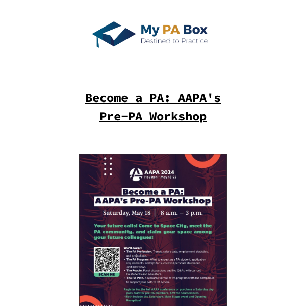 Become a PA: AAPA's Pre-PA Workshop