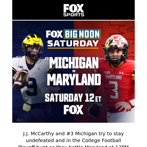 #3 Michigan tries to stay undefeated at 12ET