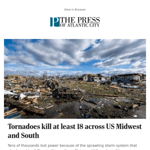 Tornadoes kill at least 18 across US Midwest and South