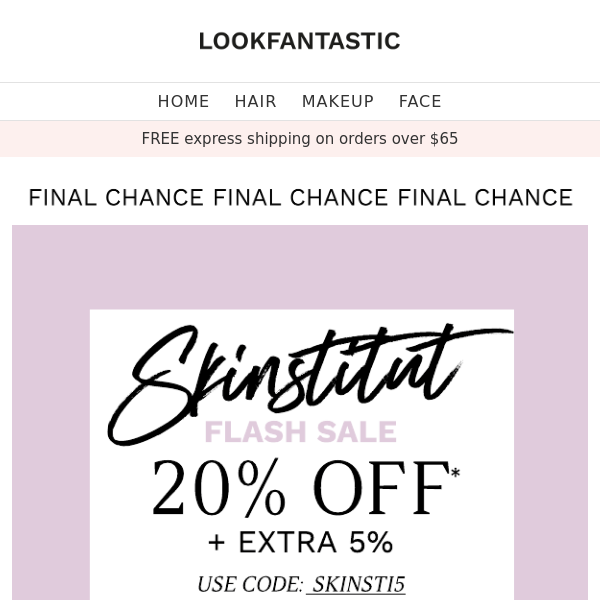 Last Chance: Save 20% Off  Skinstitut + Extra 5%