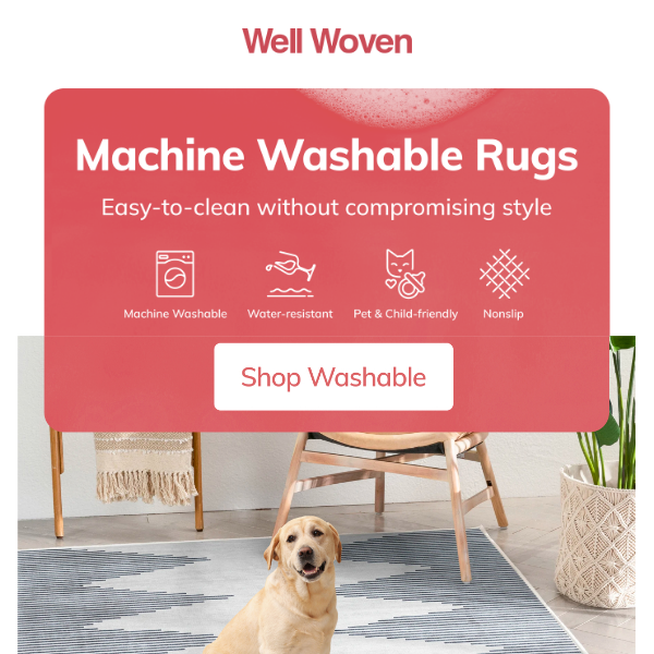 Up to 75% off machine washable rugs