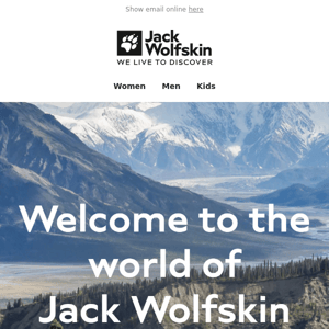 Adventurer, welcome to Jack Wolfskin