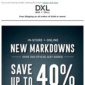 Up to 40% OFF! Over 200 New Markdowns Just Added!
