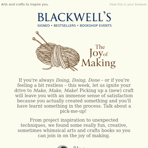 Join in the joy of making (beautiful) things...