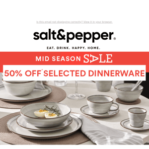 Dish out delight with 50% off selected Dinnerware 😍