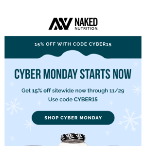 Cyber Monday starts now!