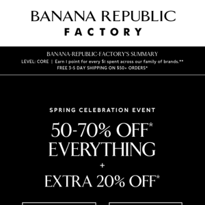 50-70% off everything for 9-to-5 and after